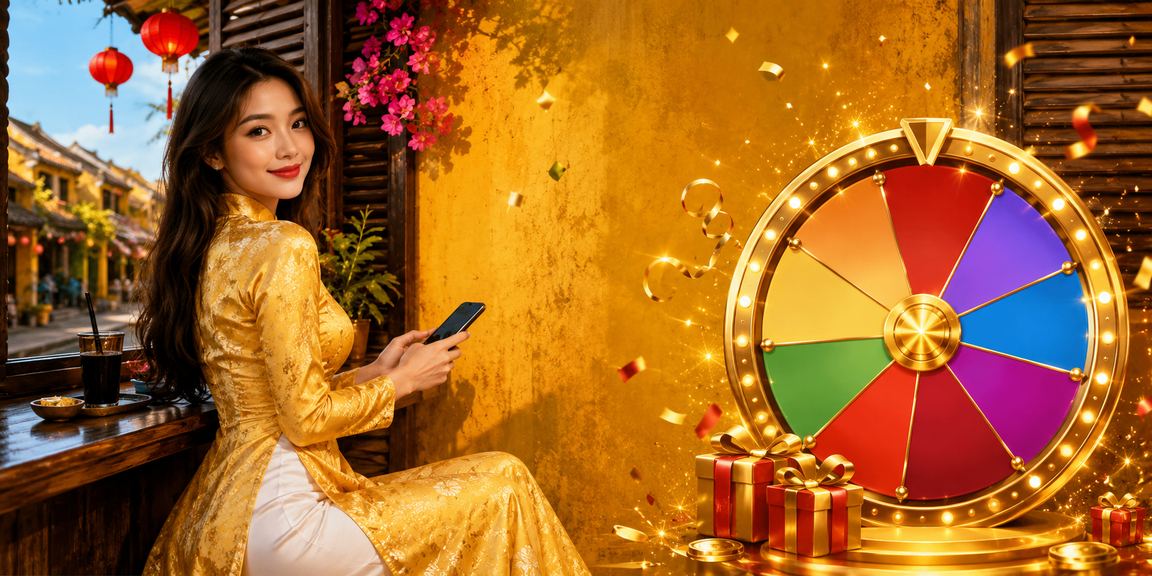 Người chơi tham gia cá cược thể thao tại Hội An với trang phục áo dài truyền thống