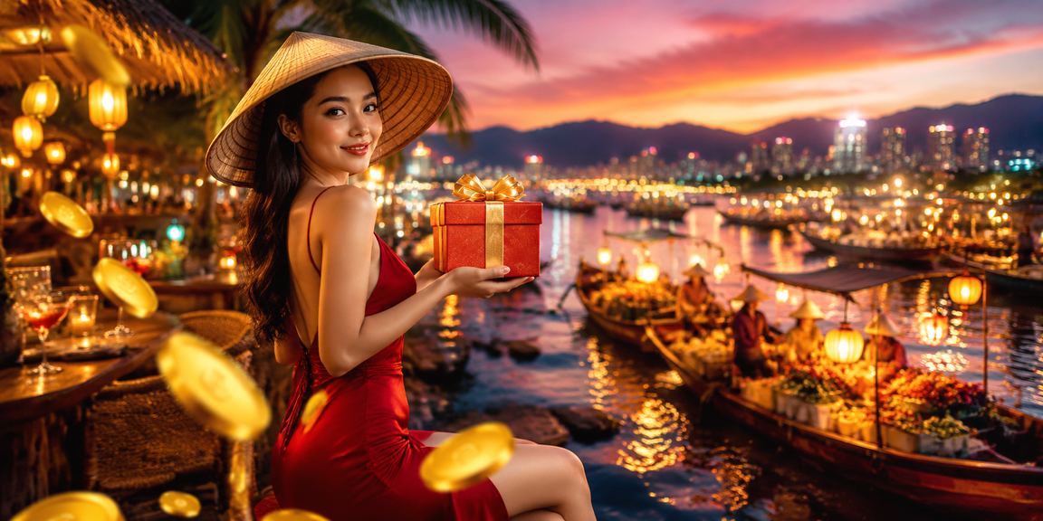 Cảnh Nha Trang với người dùng đăng ký tài khoản và nhận thưởng chào mừng trên điện thoại